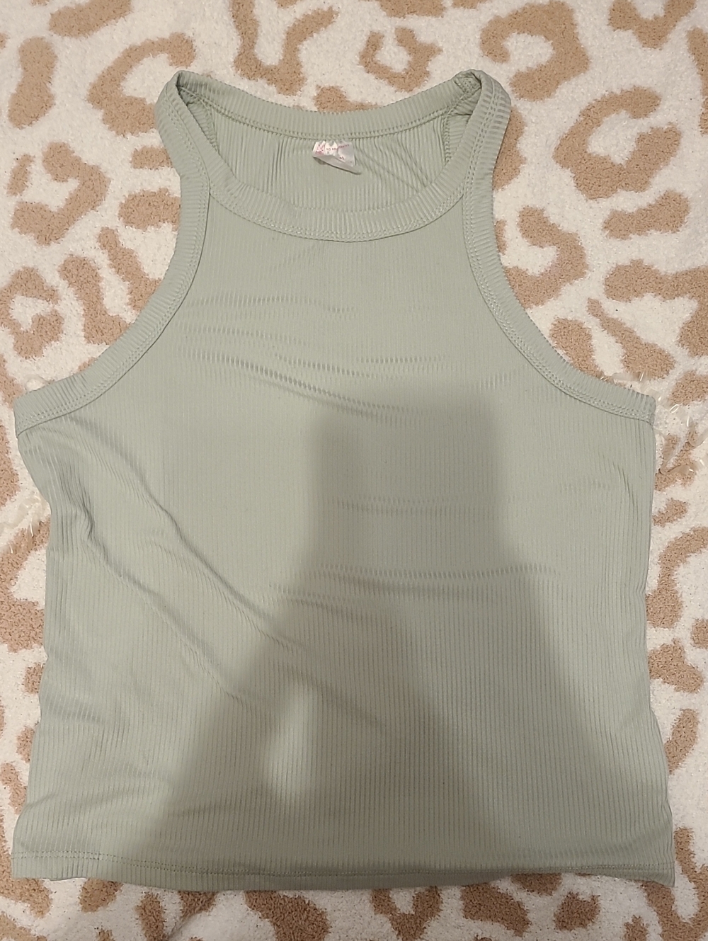 Mint Ribbed Green Tank - Picture 1 of 2